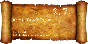 Kiri Terézia névjegykártya